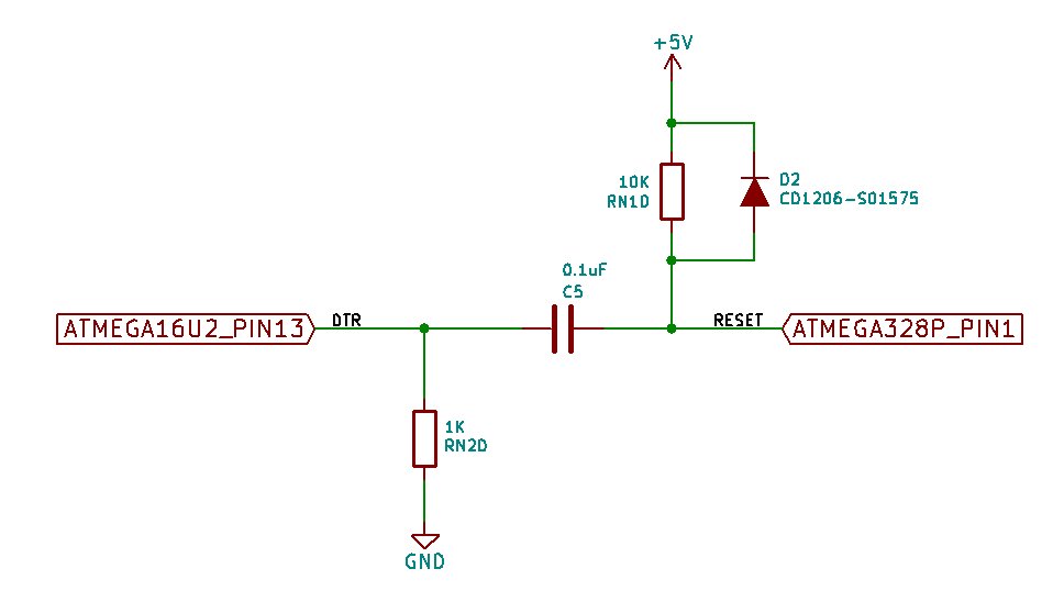 DTR-reset circuit of Arduino Uno